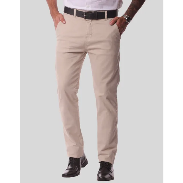 Calça Sarja Masculina Social Slim Elastano Bolso Embutido