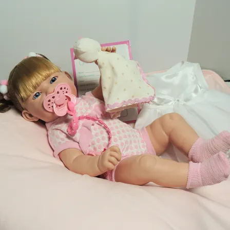 Boneca Reborn Maya Day Luna Vestido Luxo E Body Acessórios