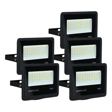 Kit 5 Refletor Led 100w Smd Prova D Água Ip66 Holofote 6500k