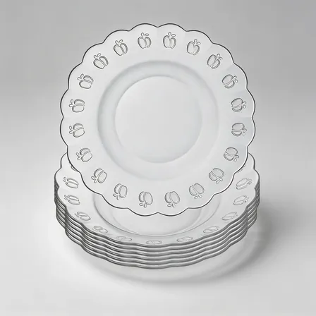 Jogo De Pratos Fundos 6 Peças Em Vidro Para Almoço/janta