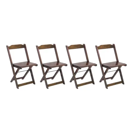 4 Cadeiras Casa Dobrável Madeira Maciça - Imbuia