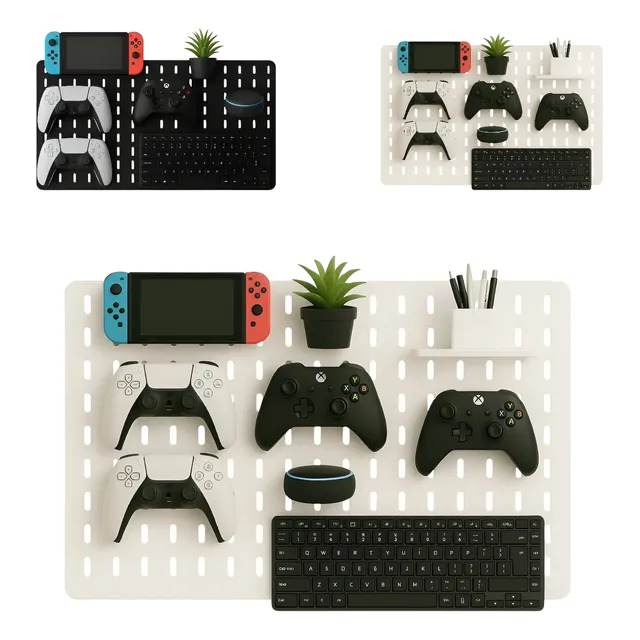 Pegboard Premium Mdf Setup Gamer Home Office Branco Deitado