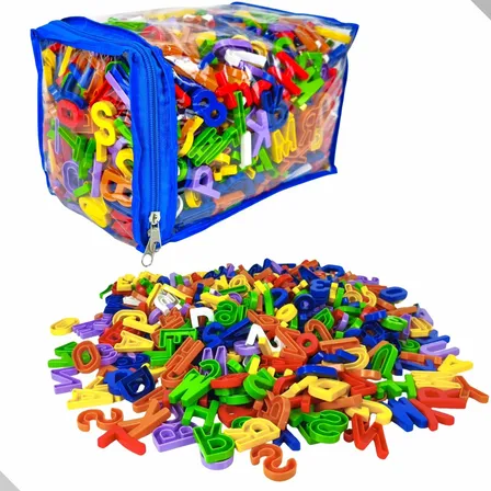 Brinquedo Educativo Sacola Alfanumérico E Sinais 1000 Peças
