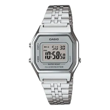 Relógio De Pulso Feminino Casio Vintage Original Prata Luxo