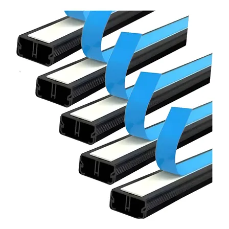 Kit 5 Canaletas Sistema X C/ Dupla Face 20x10x1000mm Preta