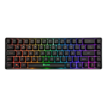 Teclado Gamer 60% Membrana Rgb Fio Usb Anti Ghosting Pt-br