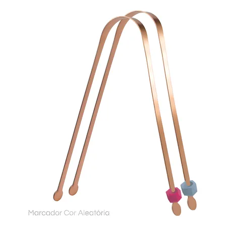 2x Raspador De Lingua Em Cobre Com Identificador Ayurveda