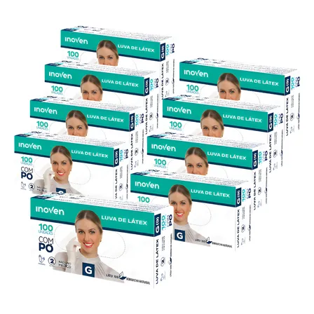 Luva Latex C/pó Kit Com 1000 Kit 10cx