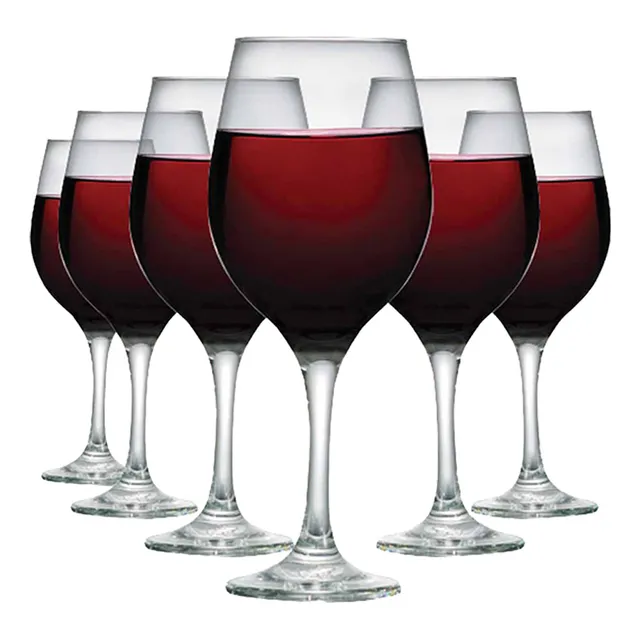 Taça De Vidro 490ml Jogo Taças Vinho Tinto 6 Peças Ruvolo