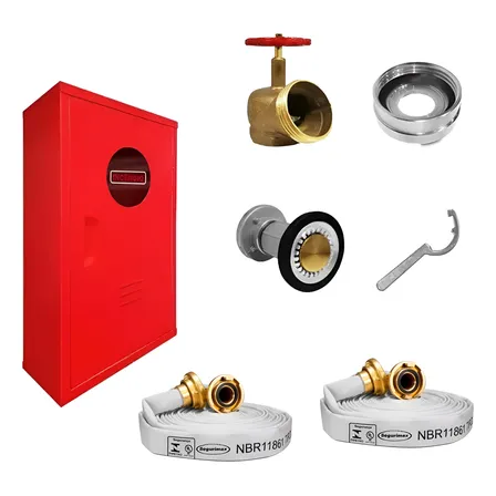 Kit Hidrante Sobrepor 90x60x17 Completo C/2 Mangueira T1 15m