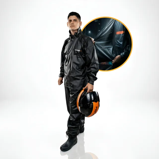 Capa De Chuva Pvc Motoqueiro Impermeável Reforçada Pioneira