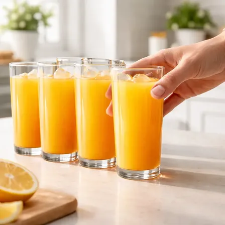 Jogo De Copos De Vidro Long Drink Para Água E Suco 225ml 6pc