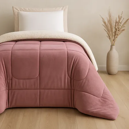 Edredom Grosso Flannel Fleece Solteiro Sherpa Pele Carneiro