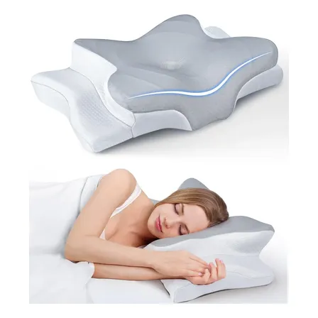 Travesseiro Cervical Nasa Carvão Ativado Ergonomia