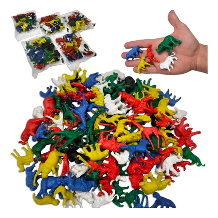 Kit 100 Animais Plástico Safari Selvagem Zoologico Brinquedo