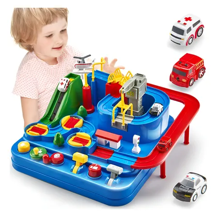 Brinquedo Carrinho Educativo Infantil Pista Carro Montessori Azul