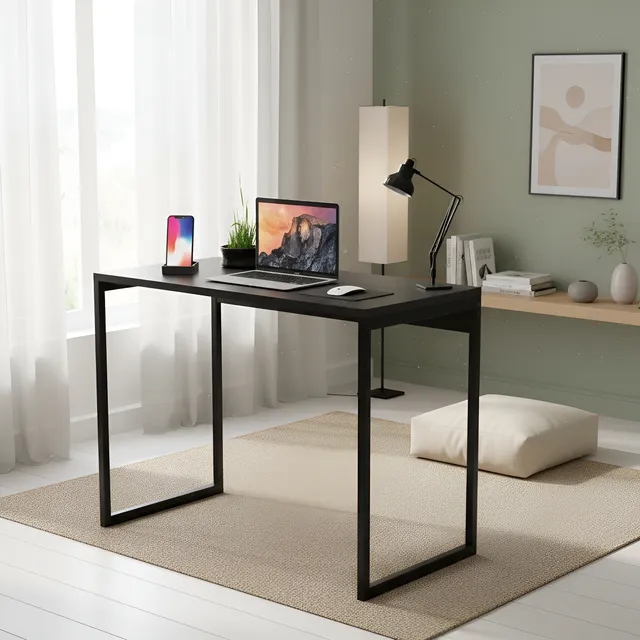 Escrivaninha Mesa Computador Industrial 90x43 Cm - Pé Ferro