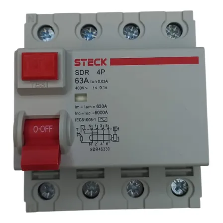 Interruptor Diferencial 4p 63a 30ma Steck Sdr46330