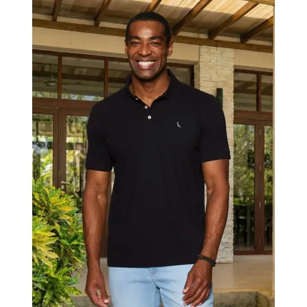 Camisa Polo Piquet Rico Reserva Preto Lisa G
