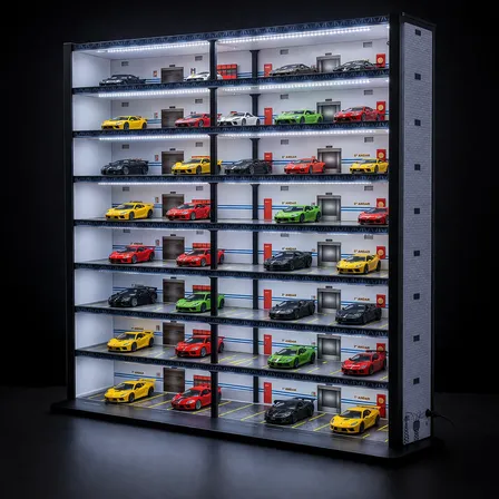 Expositor 1:32 Mdf Temático Garagem Para Colecao Hot Wheels