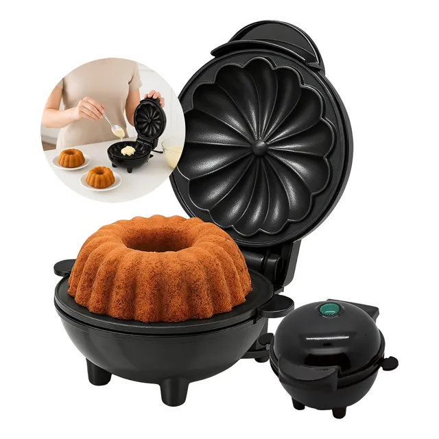 Mini Máquina Bolo Elétrica Portátil Antiaderente Boleira