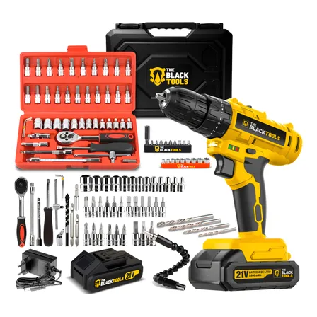 Parafusadeira Furadeira Profissional Bivolt + Jogo Soquetes