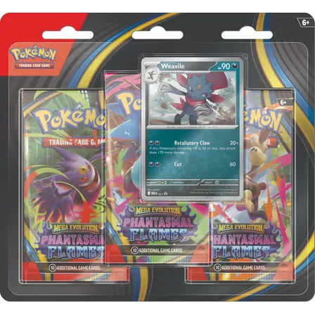 Pokémon Tcg:mega Evolut.-phantasmal Flames-3-pack-weavile-en