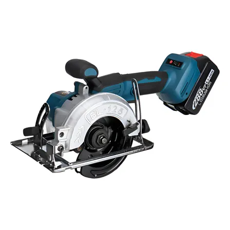 Serra Circular Eletrica Cor Azul Sem Fio Com 2 Baterias 48vf