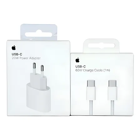 Kit Carregador+cabo C Apple Original Turbo Iphone 15 16 17