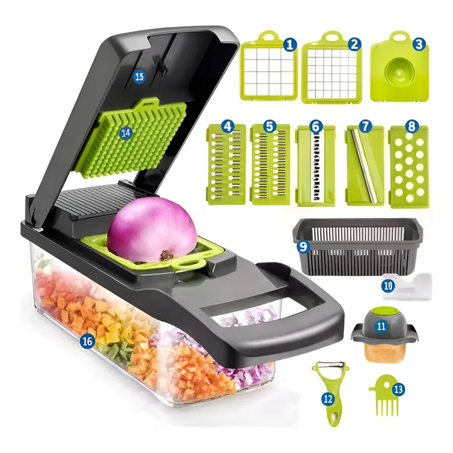 Cortador Fatiador Multifuncional 16 Em 1 Para Legumes