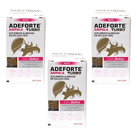 Kit Adeforte Turbo Biotina Via Oral 3ml Suplemento Gross