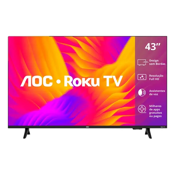 Smart Tv Aoc Led 43 Full Hd Wi-fi Roku Tv Sem Bordas