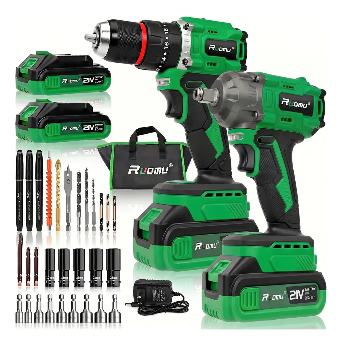 Brushless Chave De Impacto + Parafusadeira Furadeira Bateria