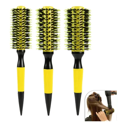 Kit 3 Escovas Profissional Cerdas De Javali