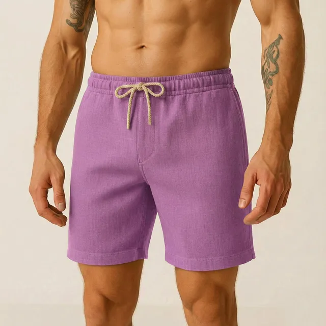 Short De Linho Masculino Bermuda Leve Praia Verao Novidade