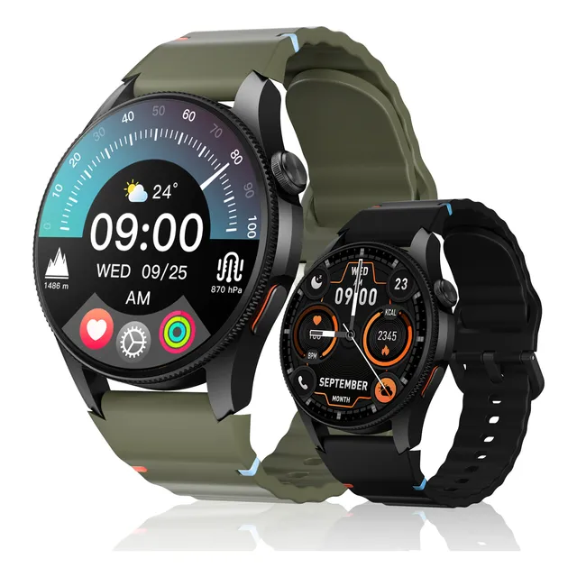 Smartwatch Aurafit G12, Gps, Resistência À Água 3atm, Preto