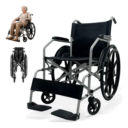 Cadeira De Rodas Dobrável 110kg Dellamed + Faixa Panturrilha