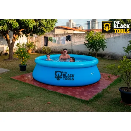 Piscina Inflável Circular The Black Tools 1400l Reforçada