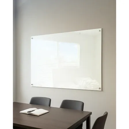 Lousa De Vidro 120x60cm Branco +kit Suporte Fácil Instalação