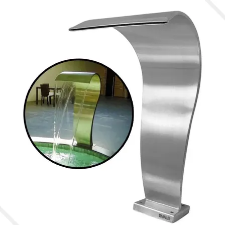 Cascata High Tech Naja Piscina 70x38 Cm Em Aço Inox