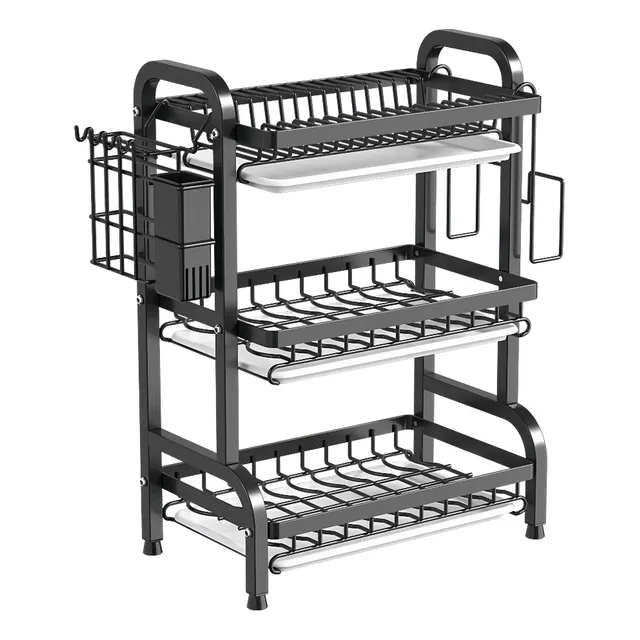 Organizador De Louças 3 Andares Inox Para Cozinha