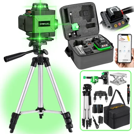 Kit 12 Nível A Laser Verde 16 Linhas Profissional Com Tripé