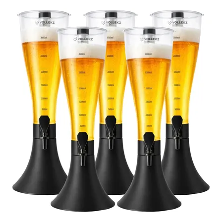 Kit 5 Torre Chopp Refil 2,5l Aço Inox Bar Vollekz