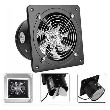 Exaustor Axial De Alta Velocidade 150mm Ventilada 220v Preto
