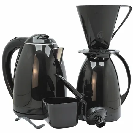 Kit Chaleira Elétrica Garrafa Térmica Com Açucareiro Filtro