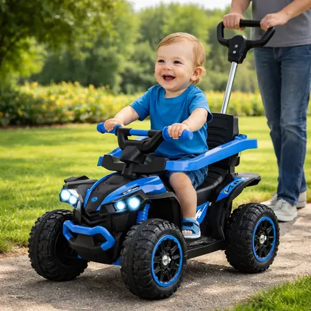 Quadriciclo Elétrico Infantil Passeio Empurrador Com Musicas