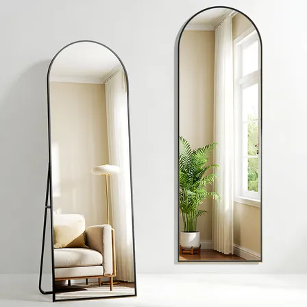 Espelho Arco Oval Corpo Inteiro 162x52 Moldura Dourada Chão