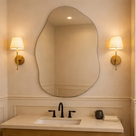 Espelho Vildrex Ravenna 70x50cm Design Moderno Lapidado Luxo