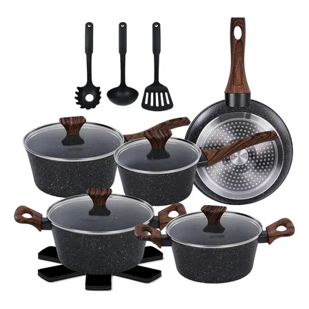 Jogo De Panelas Cerâmica Antiaderente Gas Indução 13 Peças