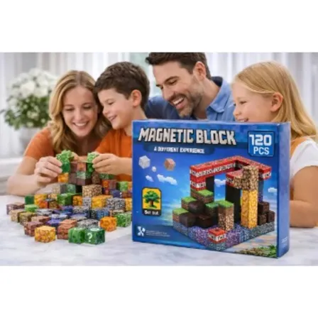 Blocos Magnéticos Minecraft Educativos 120 Peças Minecraft